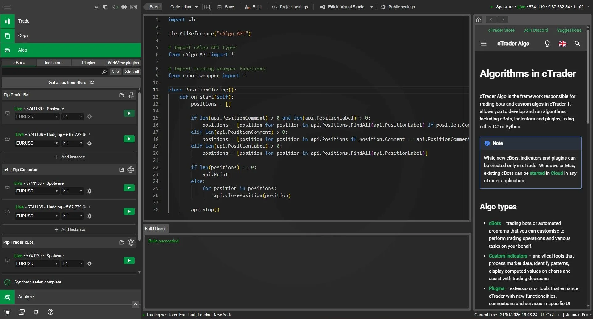 cTrader Algo Builder